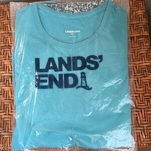 Land’s End Blue and White Striped Pajama Set in Petite XS 2-4